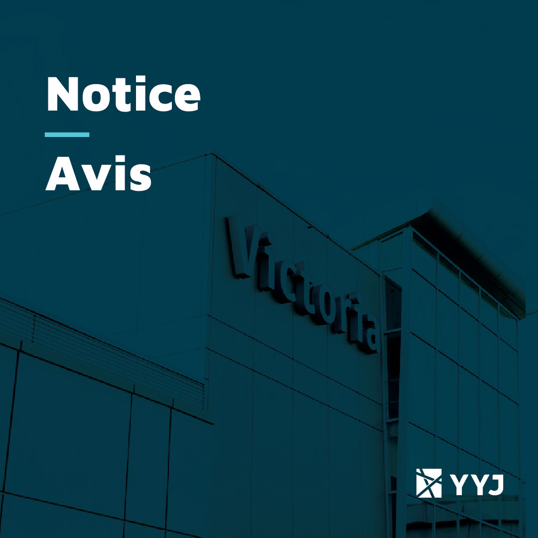 Bilingual notice displayed in English and French.